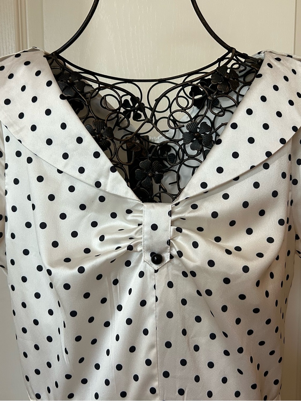 NWT, 1950’s Polka Dot Swing Dress - White/Black